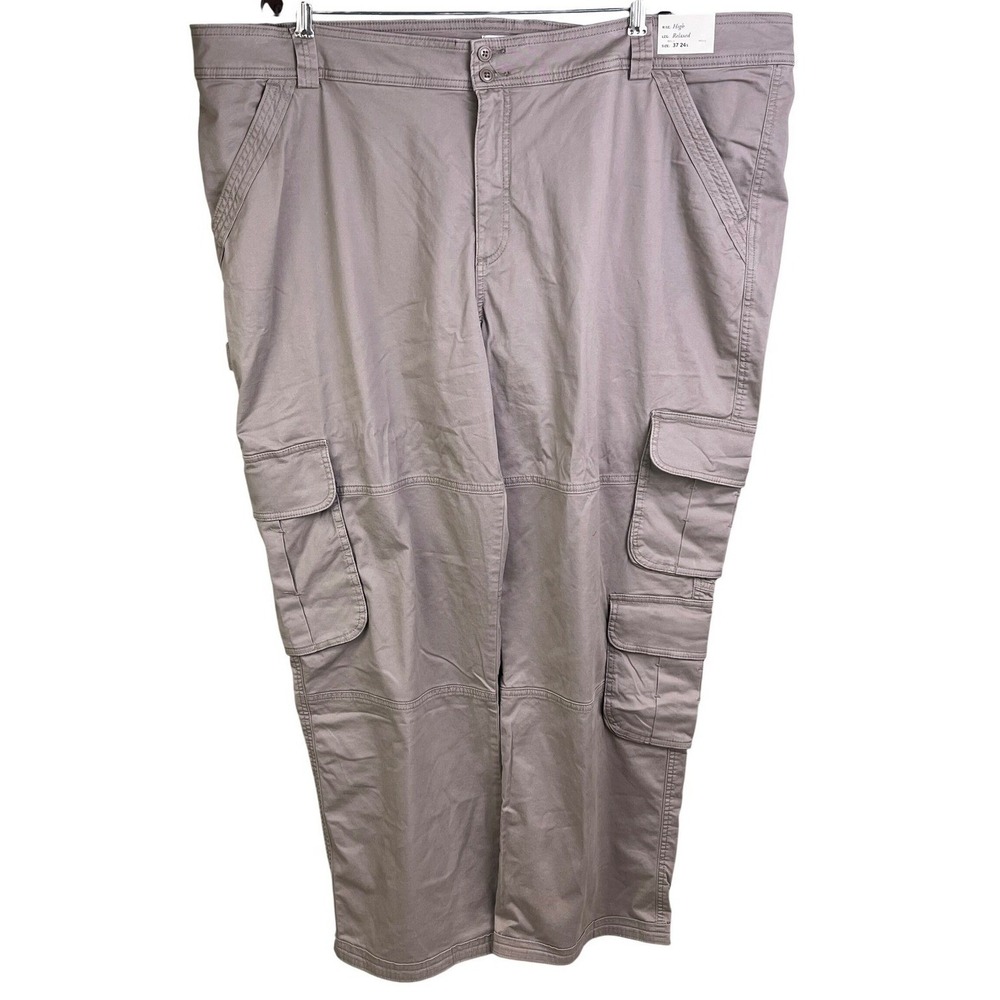 Abercrombie & Fitch Khaki High Rise Relaxed Stretch Cargo Pants 50x30 Men's NWT